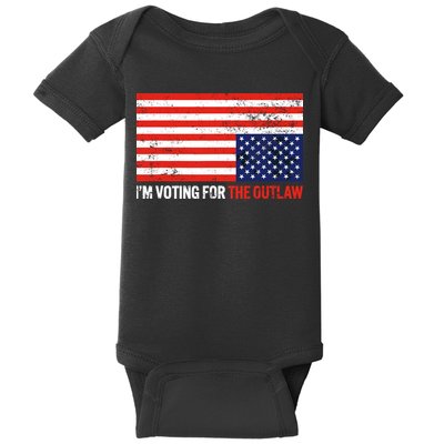 Im Voting For The Outlaw Funny Trump Maga 2024 Baby Bodysuit