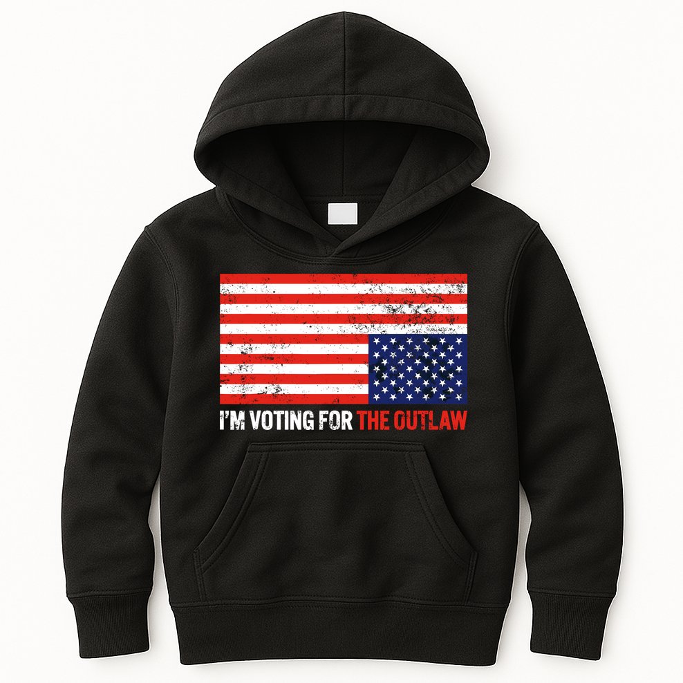 Im Voting For The Outlaw Funny Trump Maga 2024 Kids Hoodie