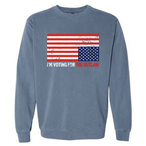 Im Voting For The Outlaw Funny Trump Maga 2024 Garment-Dyed Sweatshirt