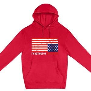 Im Voting For The Outlaw Funny Trump Maga 2024 Premium Pullover Hoodie