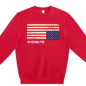 Im Voting For The Outlaw Funny Trump Maga 2024 Premium Crewneck Sweatshirt