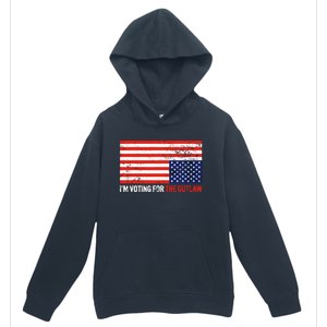 Im Voting For The Outlaw Funny Trump Maga 2024 Urban Pullover Hoodie