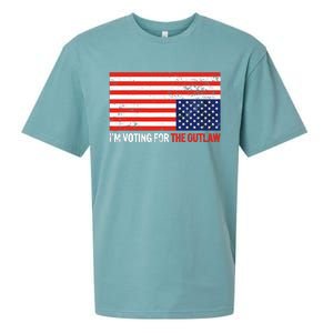 Im Voting For The Outlaw Funny Trump Maga 2024 Sueded Cloud Jersey T-Shirt