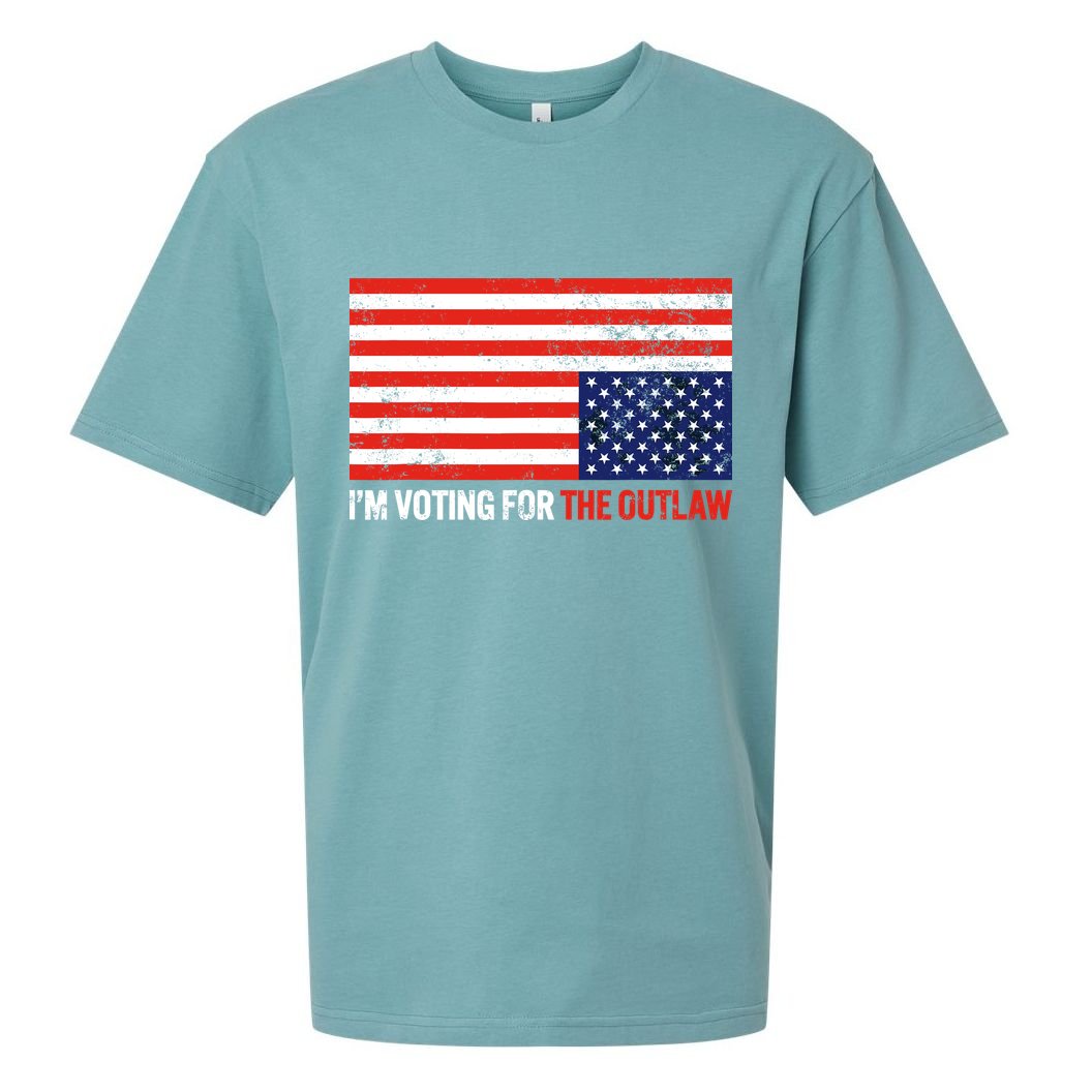 Im Voting For The Outlaw Funny Trump Maga 2024 Sueded Cloud Jersey T-Shirt