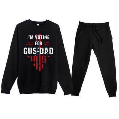 IM Voting For Gus Dad Premium Crewneck Sweatsuit Set