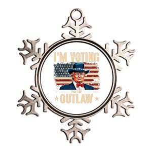 IM Voting For The Outlaw Trump President Metallic Star Ornament