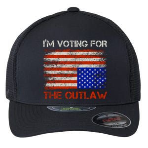 Im Voting For The Outlaw Funny Trump Maga 2024 Flexfit Unipanel Trucker Cap