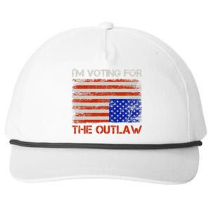 Im Voting For The Outlaw Funny Trump Maga 2024 Snapback Five-Panel Rope Hat