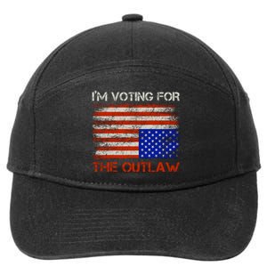 Im Voting For The Outlaw Funny Trump Maga 2024 7-Panel Snapback Hat