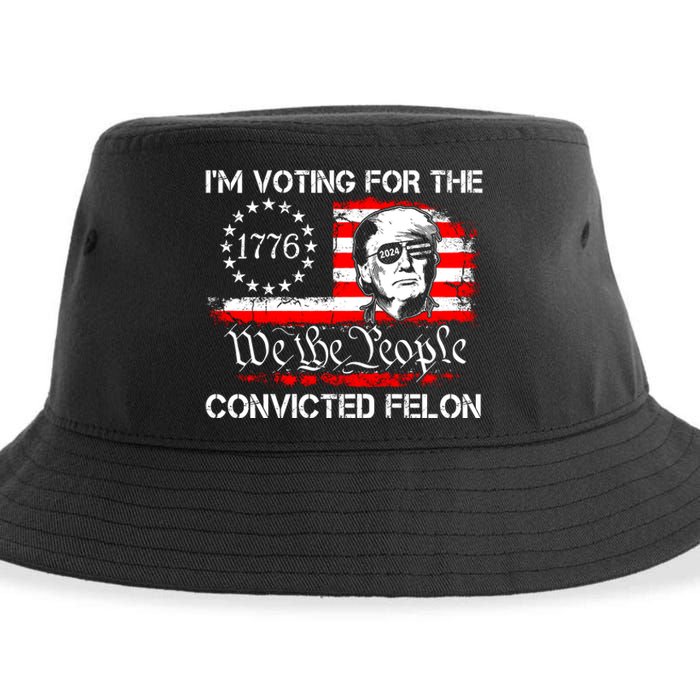 IM Voting For The Convicted Felon 2024 Funny Trump Sustainable Bucket Hat