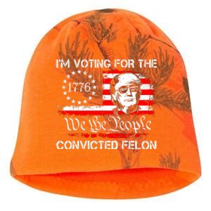 IM Voting For The Convicted Felon 2024 Funny Trump Kati - Camo Knit Beanie