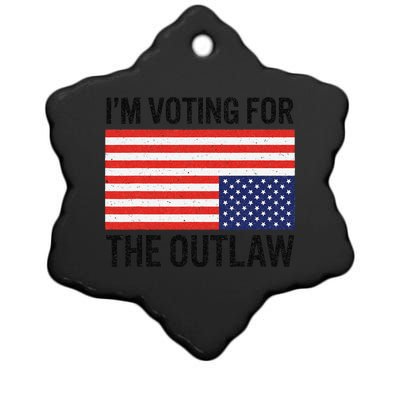 IM Voting For The Outlaw Ceramic Star Ornament