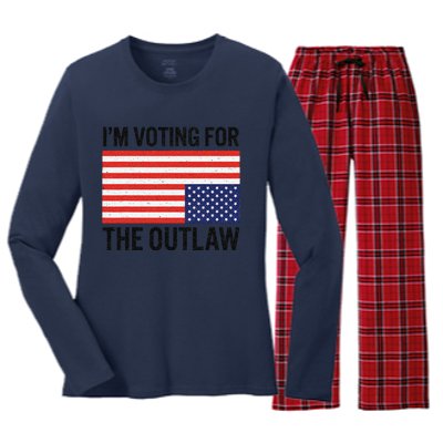 IM Voting For The Outlaw Women's Long Sleeve Flannel Pajama Set 