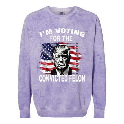 IM Voting For The Convicted Felon 2024 Colorblast Crewneck Sweatshirt