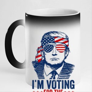 Im Voting For The Convicted Felon 2024 11oz Black Color Changing Mug