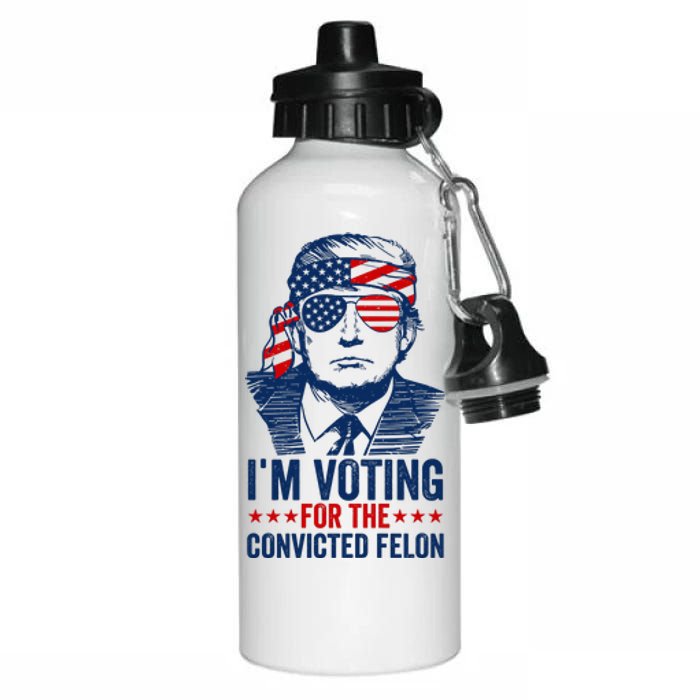 Im Voting For The Convicted Felon 2024 Aluminum Water Bottle