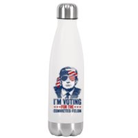 Im Voting For The Convicted Felon 2024 Stainless Steel Insulated Water Bottle