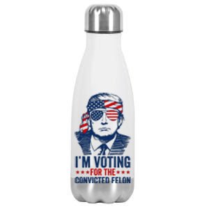 Im Voting For The Convicted Felon 2024 Stainless Steel Insulated Water Bottle