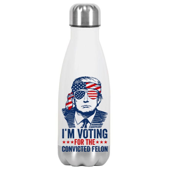 Im Voting For The Convicted Felon 2024 Stainless Steel Insulated Water Bottle