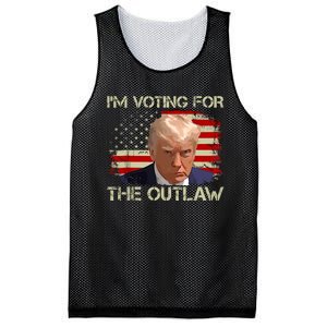 Im Voting For The Outlaw Funny Trump Maga 2024 Mesh Reversible Basketball Jersey Tank