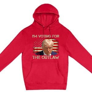 Im Voting For The Outlaw Funny Trump Maga 2024 Premium Pullover Hoodie