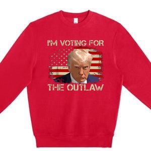 Im Voting For The Outlaw Funny Trump Maga 2024 Premium Crewneck Sweatshirt