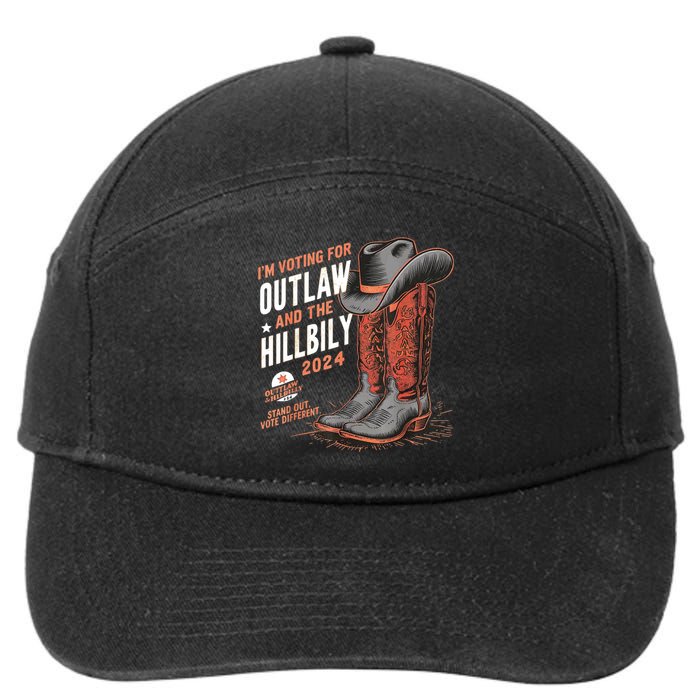 Im Voting For The Outlaw And The Hillbilly 2024 Retro 7-Panel Snapback Hat