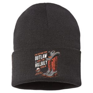 Im Voting For The Outlaw And The Hillbilly 2024 Retro Sustainable Knit Beanie