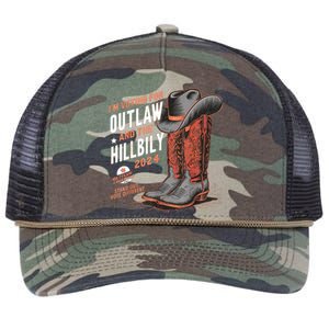 Im Voting For The Outlaw And The Hillbilly 2024 Retro Retro Rope Trucker Hat Cap