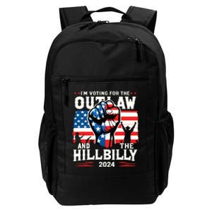 Im Voting For The Outlaw And The Hillbilly 2024 Us Flag Daily Commute Backpack