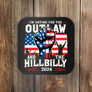 Im Voting For The Outlaw And The Hillbilly 2024 Us Flag Coaster