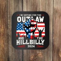 Im Voting For The Outlaw And The Hillbilly 2024 Us Flag Coaster