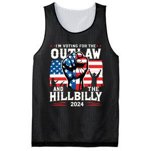 Im Voting For The Outlaw And The Hillbilly 2024 Us Flag Mesh Reversible Basketball Jersey Tank