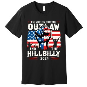 Im Voting For The Outlaw And The Hillbilly 2024 Us Flag Premium T-Shirt