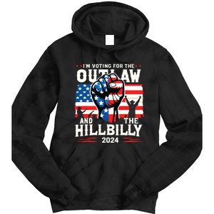 Im Voting For The Outlaw And The Hillbilly 2024 Us Flag Tie Dye Hoodie