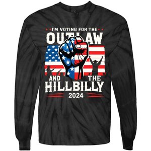 Im Voting For The Outlaw And The Hillbilly 2024 Us Flag Tie-Dye Long Sleeve Shirt