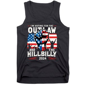 Im Voting For The Outlaw And The Hillbilly 2024 Us Flag Tank Top