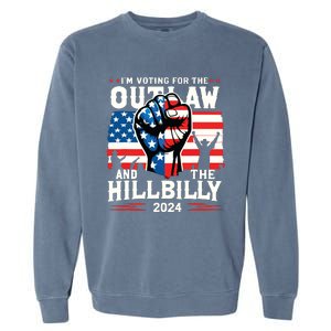 Im Voting For The Outlaw And The Hillbilly 2024 Us Flag Garment-Dyed Sweatshirt