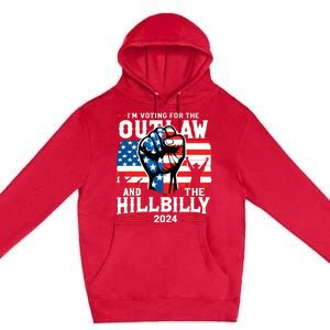 Im Voting For The Outlaw And The Hillbilly 2024 Us Flag Premium Pullover Hoodie