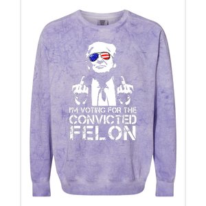 Im Voting For The Convicted Felon 2024 Colorblast Crewneck Sweatshirt