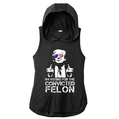 Im Voting For The Convicted Felon 2024 Ladies PosiCharge Tri-Blend Wicking Draft Hoodie Tank