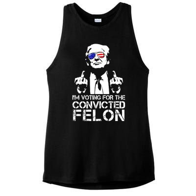 Im Voting For The Convicted Felon 2024 Ladies PosiCharge Tri-Blend Wicking Tank