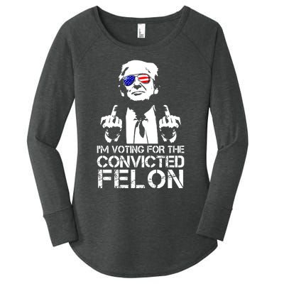 Im Voting For The Convicted Felon 2024 Women's Perfect Tri Tunic Long Sleeve Shirt