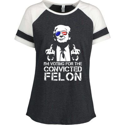 Im Voting For The Convicted Felon 2024 Enza Ladies Jersey Colorblock Tee