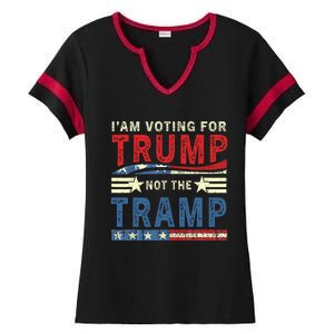 IM Voting For Trump Not The Tramp Ladies Halftime Notch Neck Tee