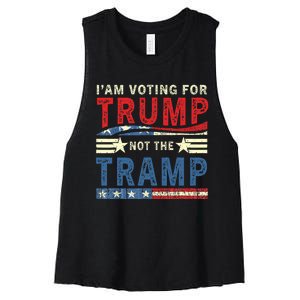 IM Voting For Trump Not The Tramp Women's Racerback Cropped Tank