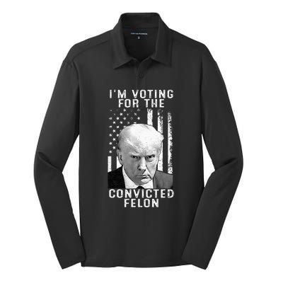 IM Voting For The Convicted Felon Silk Touch Performance Long Sleeve Polo