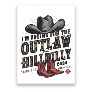 IM Voting For The Outlaw And The Hillbilly 2024 Retro Poster