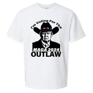 Im Voting For The Outlaw Funny Trump Maga 2024 Sueded Cloud Jersey T-Shirt