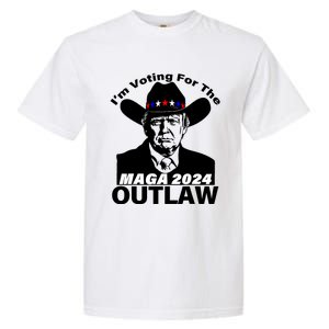 Im Voting For The Outlaw Funny Trump Maga 2024 Garment-Dyed Heavyweight T-Shirt